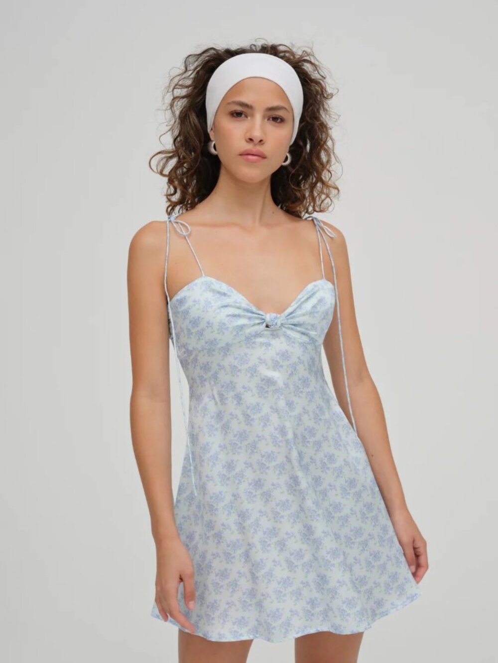 For Love & Lemons Adira Mini Cocktail Dress | Floral Blue | Summer Day | M | NWT